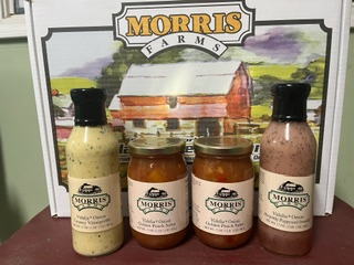 The four pack could include two salsas, a Creamy Vinaigrette, and a Poppyseed Dressing or two salsas, a Creamy Vinaigrette and a Honey Mustard dressing.